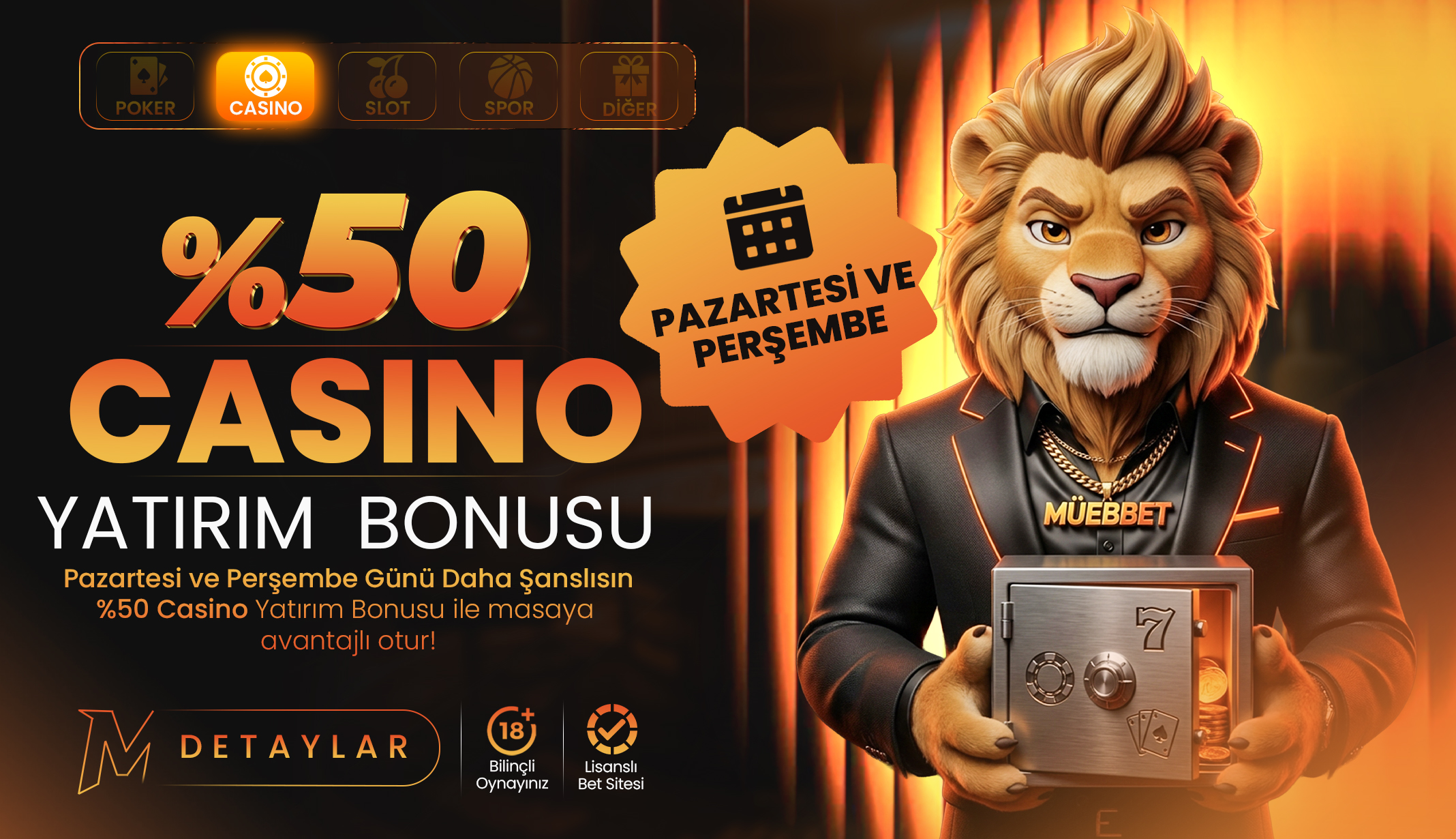 Müebbet yüzde 50 casino yatırım bonusu